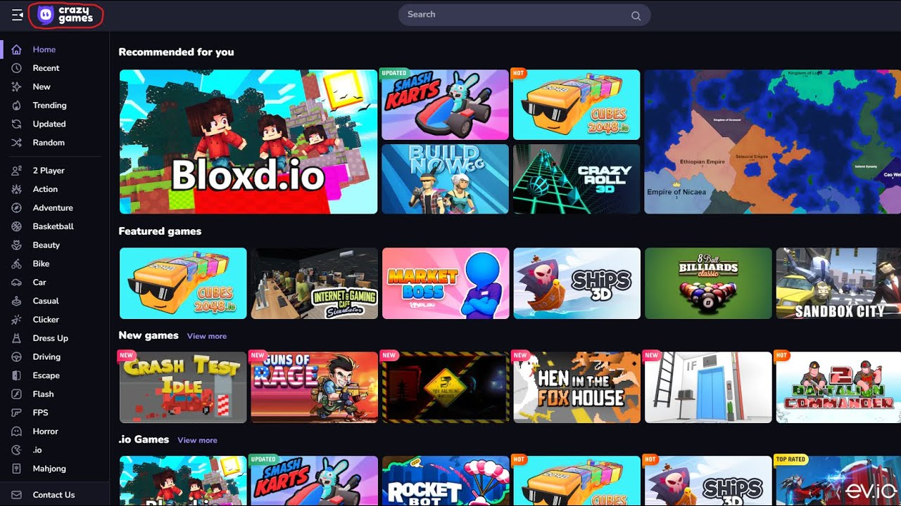 Crazy games online